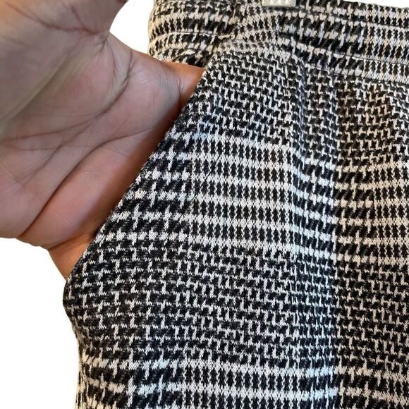 Lands End Pants Womens L Black Houndstooth Cargo Velour Straight Leg Streetwear - Picture 3 of 11